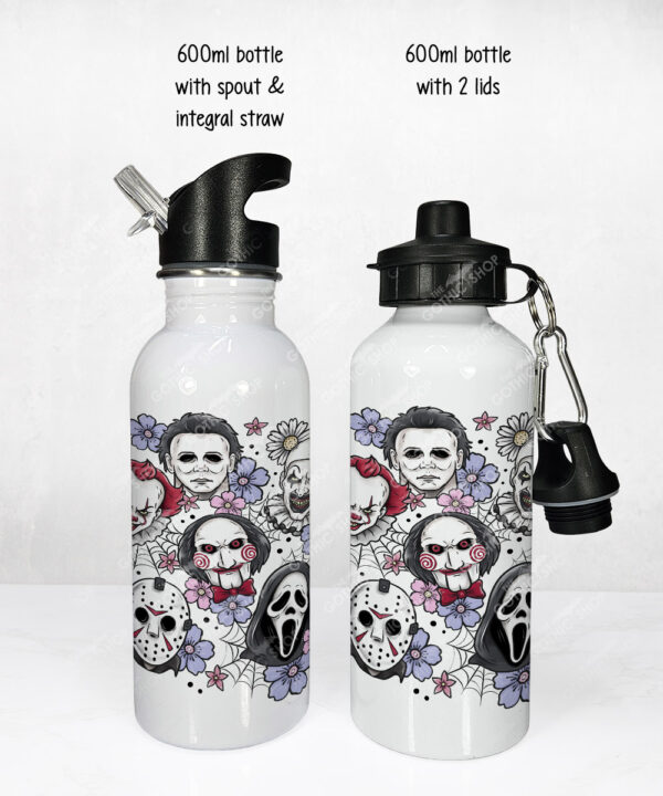 20694 horror movie characters halloween water bottle 3