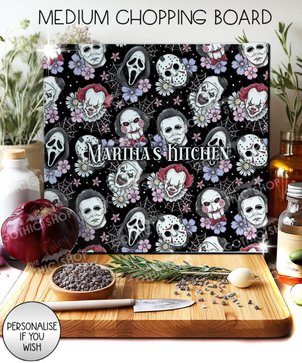 20696 horror movie characters halloween chopping board 1