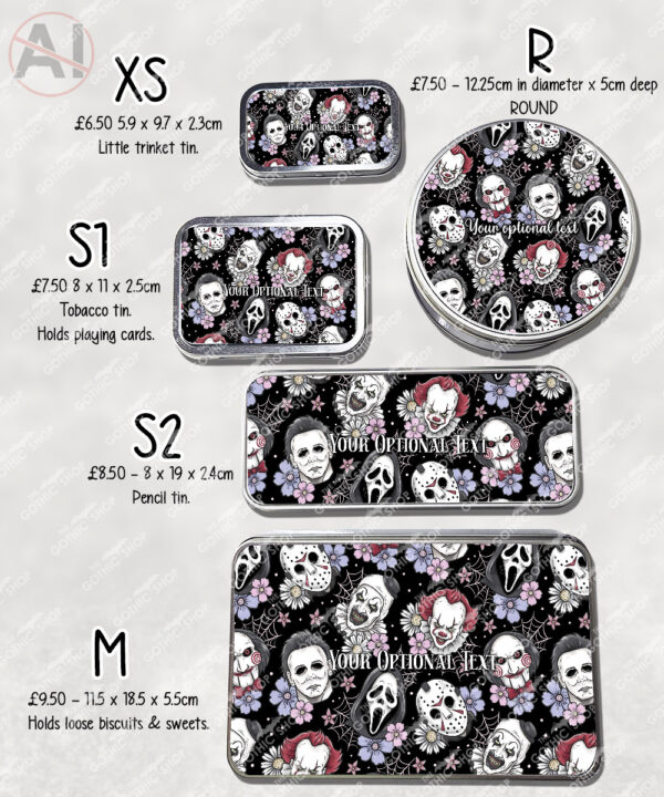 20697 horror movie characters halloween tin 3