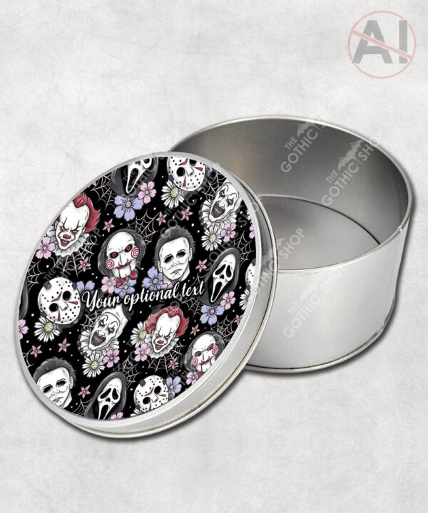 20697 horror movie characters halloween tin 4