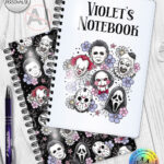 20698 horror movie characters halloween notebook 1