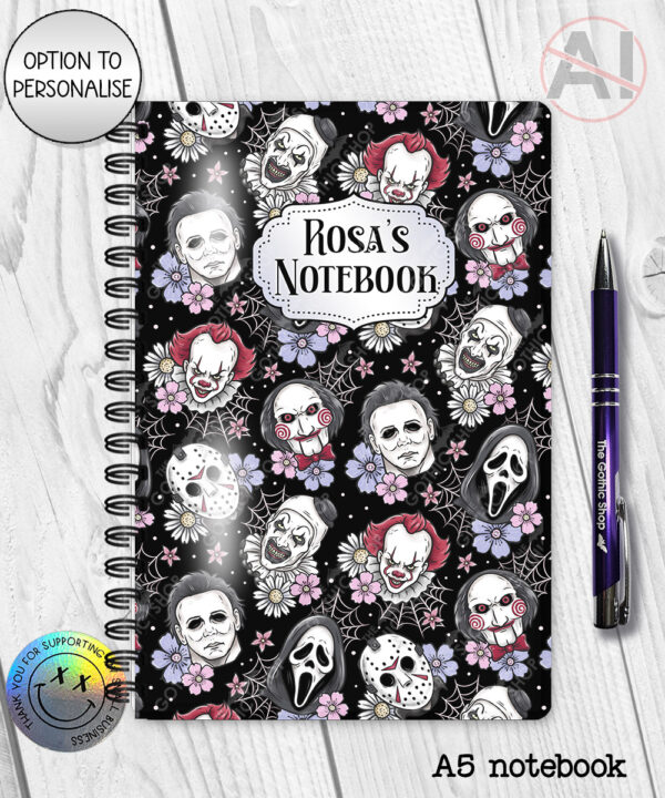 20698 horror movie characters halloween notebook 2