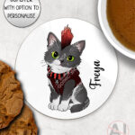 20706 punk gothic cat coaster 1