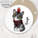 20706 punk gothic cat coaster 2