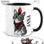 20706 punk gothic cat mug coaster