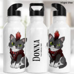 20708 punk gothic cat water bottle 1
