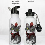 20708 punk gothic cat water bottle 3