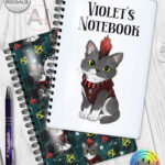 20709 punk gothic cat notebook 1