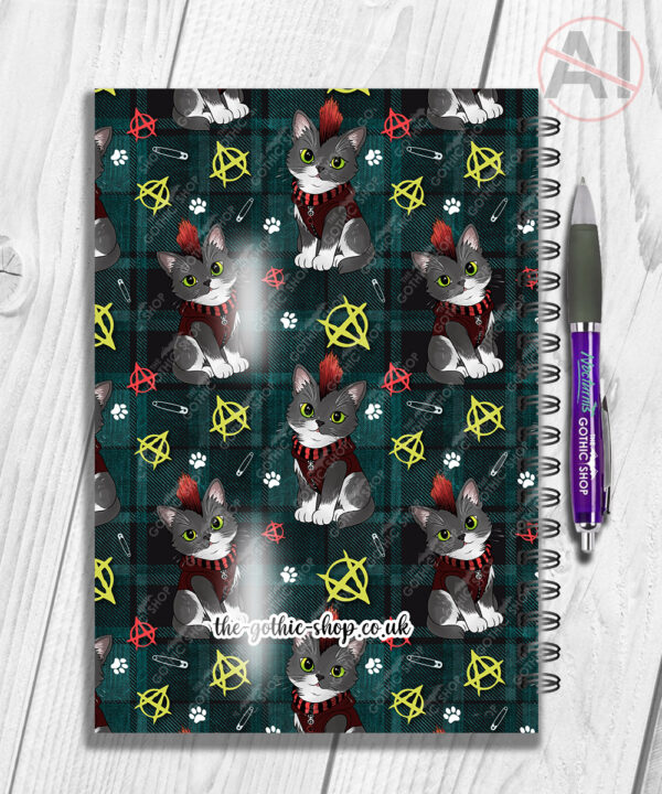 20709 punk gothic cat notebook 3