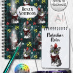 20709 punk gothic cat notebook 4