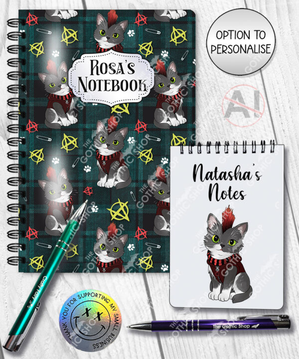 20709 punk gothic cat notebook 4