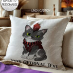20711 punk gothic cat cushion 2