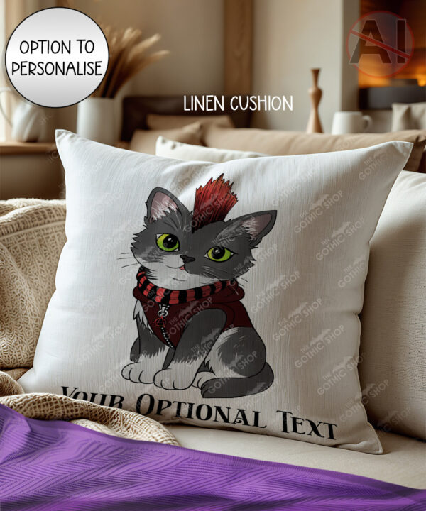 20711 punk gothic cat cushion 2