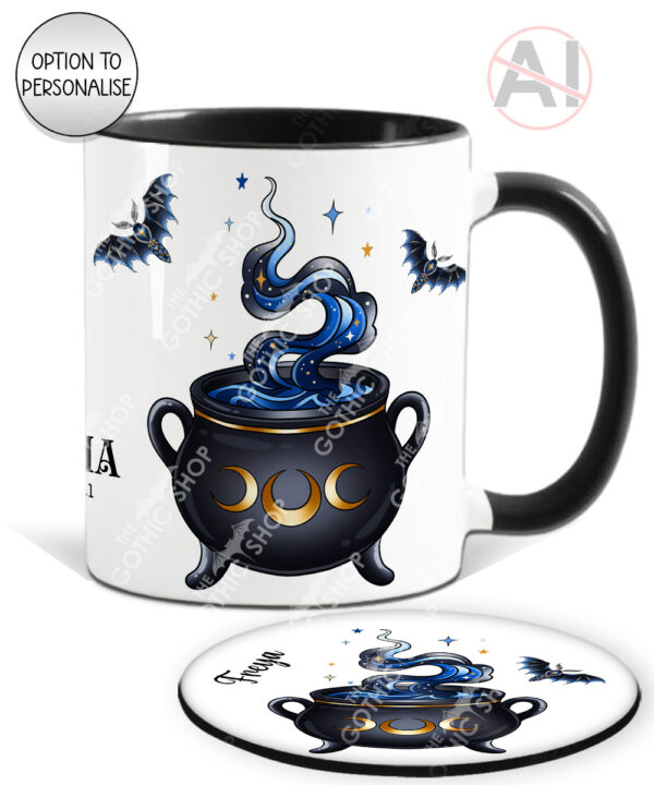 witching hour celestial witch cauldron gothic mug and/or coaster optional to personalise