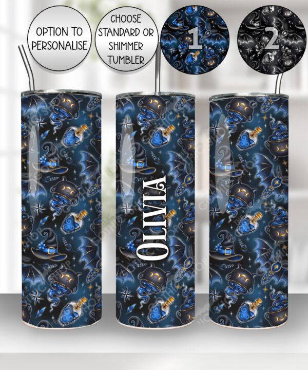 witching hour celestial witch cauldron gothic straight tumbler option to personalise