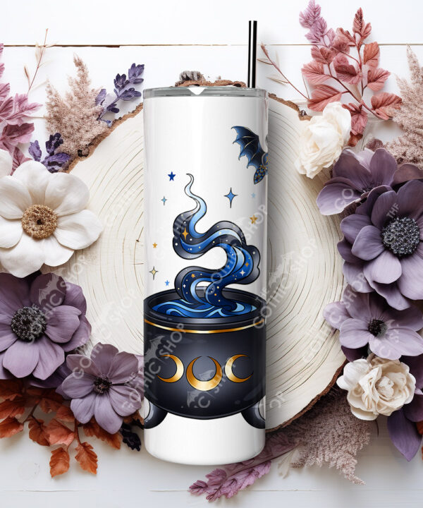 witching hour celestial witch cauldron gothic straight tumbler option to personalise