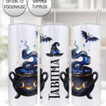 witching hour celestial witch cauldron gothic straight tumbler option to personalise