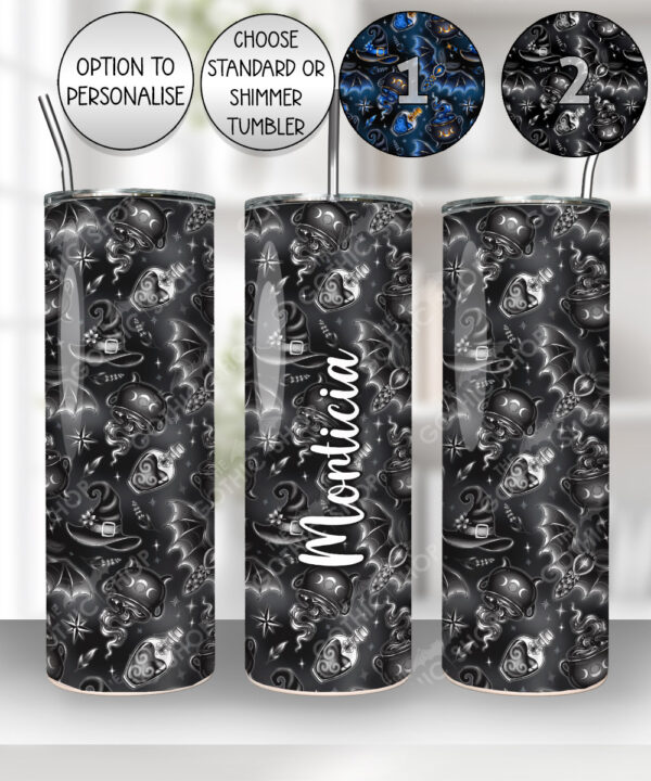 witching hour celestial witch cauldron gothic straight tumbler option to personalise