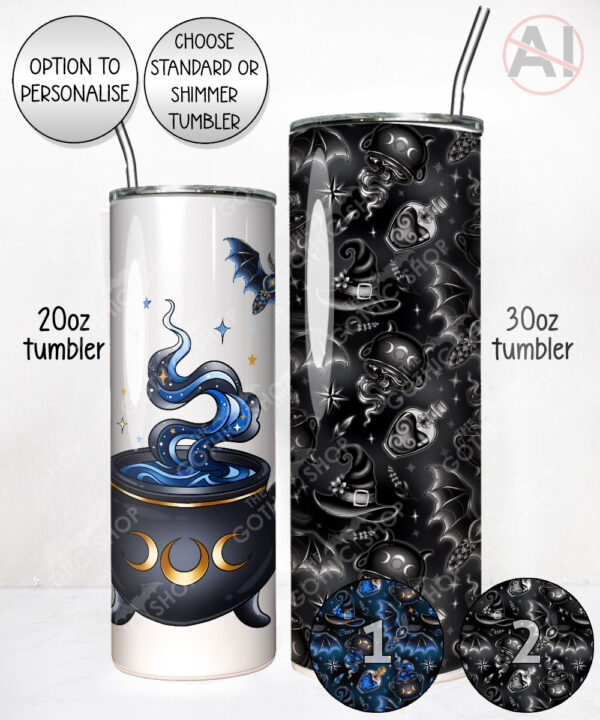 witching hour celestial witch cauldron gothic straight tumbler option to personalise