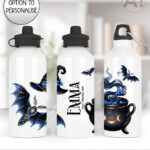 witching hour celestial witch cauldron gothic water bottle option to personalise