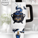 witching hour celestial witch cauldron gothic large 40oz tumbler with handle option to personalise