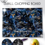 witching hour celestial witch cauldron gothic glass chopping board option to personalise