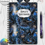 witching hour celestial witch cauldron gothic notebook journal option to personalise