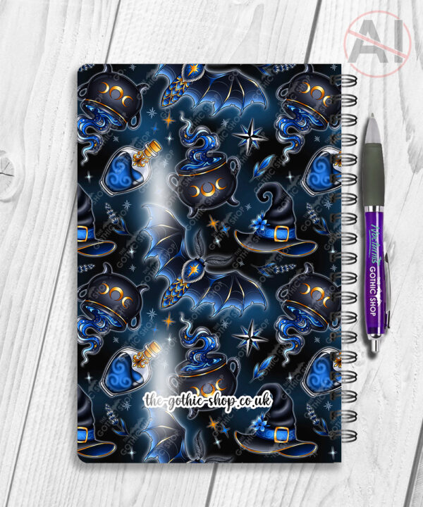 witching hour celestial witch cauldron gothic notebook journal option to personalise