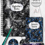 witching hour celestial witch cauldron gothic notebook journal option to personalise