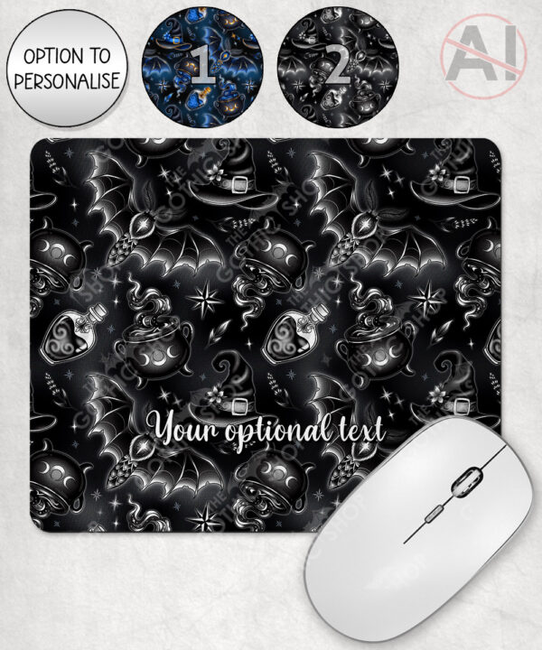 witching hour celestial witch cauldron gothic mouse mat option to personalise