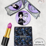 witching hour celestial witch cauldron gothic compact mirror option to personalise