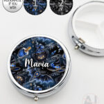 witching hour celestial witch cauldron gothic round pill box option to personalise