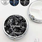 witching hour celestial witch cauldron gothic round pill box option to personalise