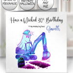 spooky ghost builder halloween birthday card option to personalise