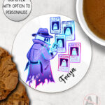 spooky ghost detective mug and/or coaster optional to personalise