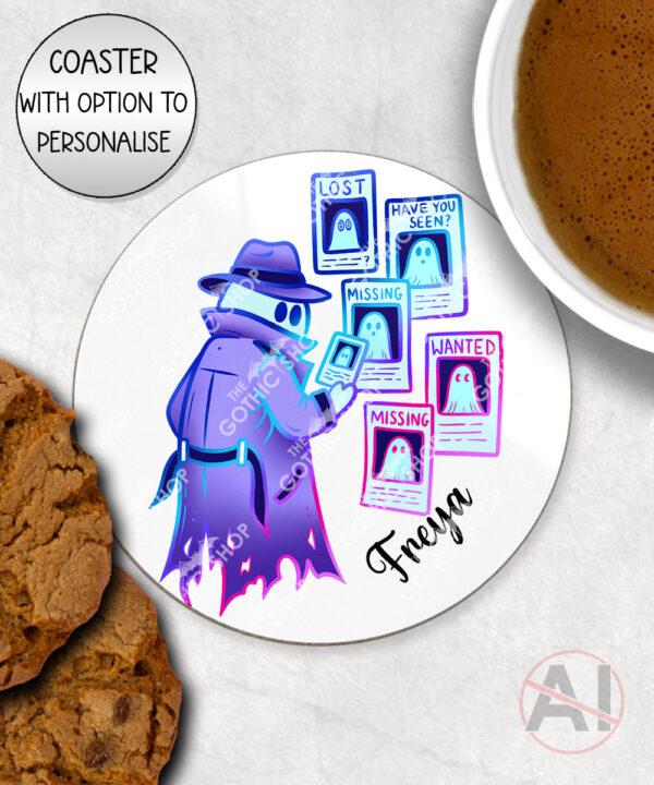 spooky ghost detective mug and/or coaster optional to personalise