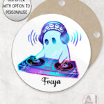 spooky ghost dj mug and/or coaster optional to personalise