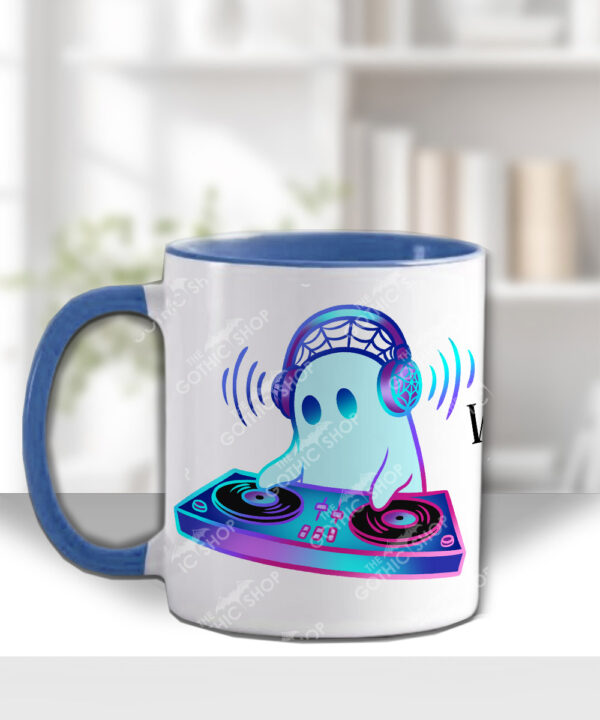 spooky ghost dj mug and/or coaster optional to personalise