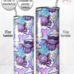 gothic dreamy baby bats purple straight tumbler option to personalise