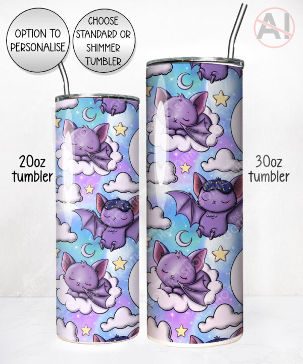 gothic dreamy baby bats purple straight tumbler option to personalise