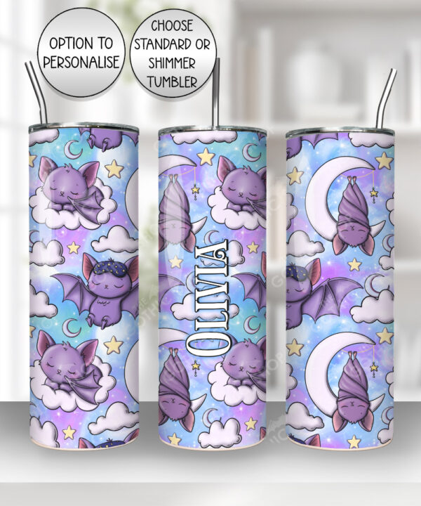 gothic dreamy baby bats purple straight tumbler option to personalise