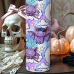 gothic dreamy baby bats purple straight tumbler option to personalise