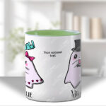 cute gothic ghost couple mug and/or coaster anniversary valentines wedding gift optional to personalise