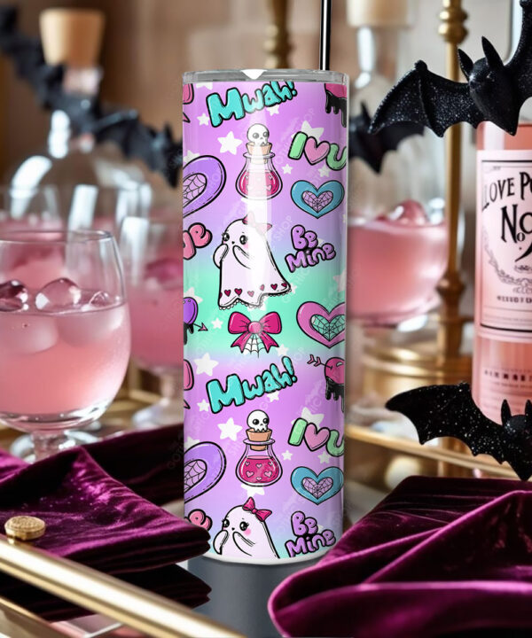 cute gothic ghost couple straight tumbler anniversary valentines wedding gift option to personalise