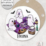 cute gothic ghost picnic mug and/or coaster optional to personalise