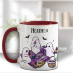 cute gothic ghost picnic mug and/or coaster optional to personalise