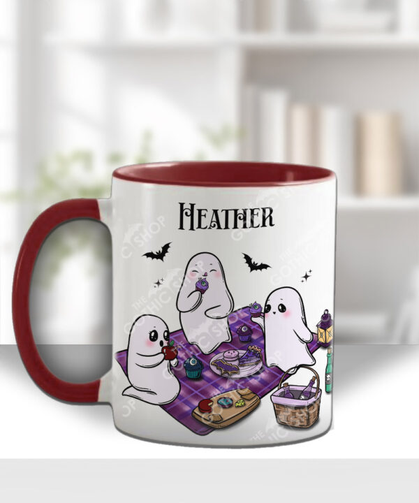 cute gothic ghost picnic mug and/or coaster optional to personalise