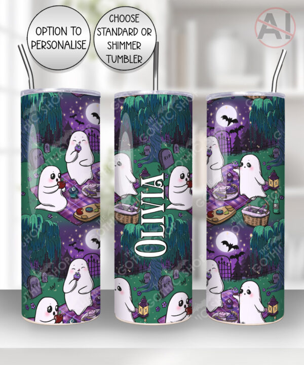 cute gothic ghost picnic straight tumbler option to personalise