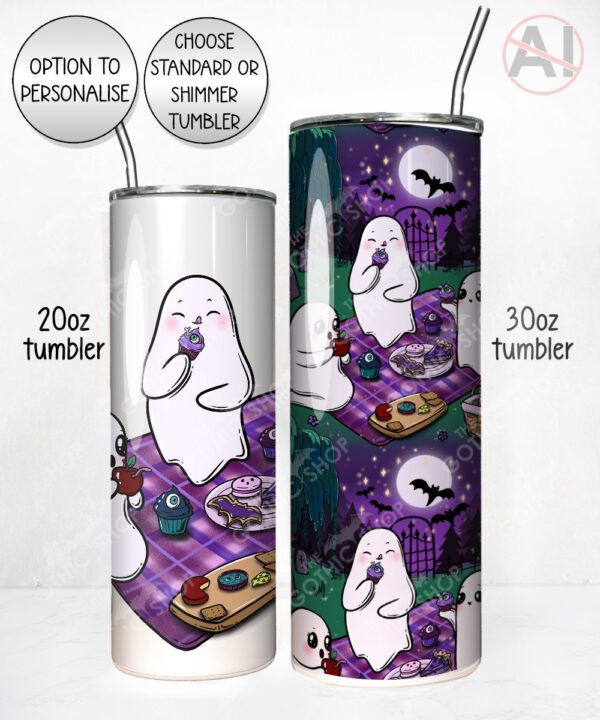 cute gothic ghost picnic straight tumbler option to personalise