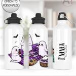 cute gothic ghost picnic water bottle option to personalise